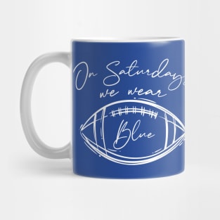 On Saturdays We Wear Blue // Vintage School Spirit // Go Blue Script Mug